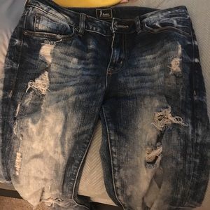 Skinny acid wash jeans